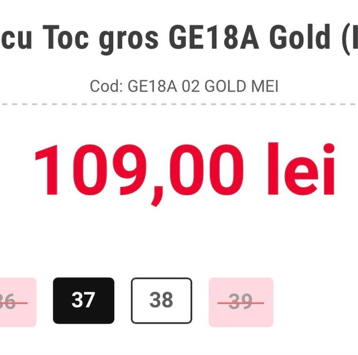 Pantofi NOI Mei, aurii, cu toc gros