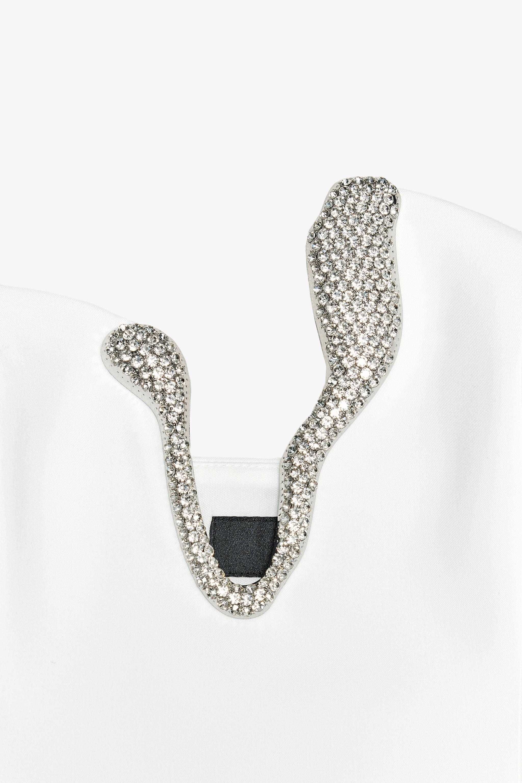 Нов топ с камъчета Zara, XS