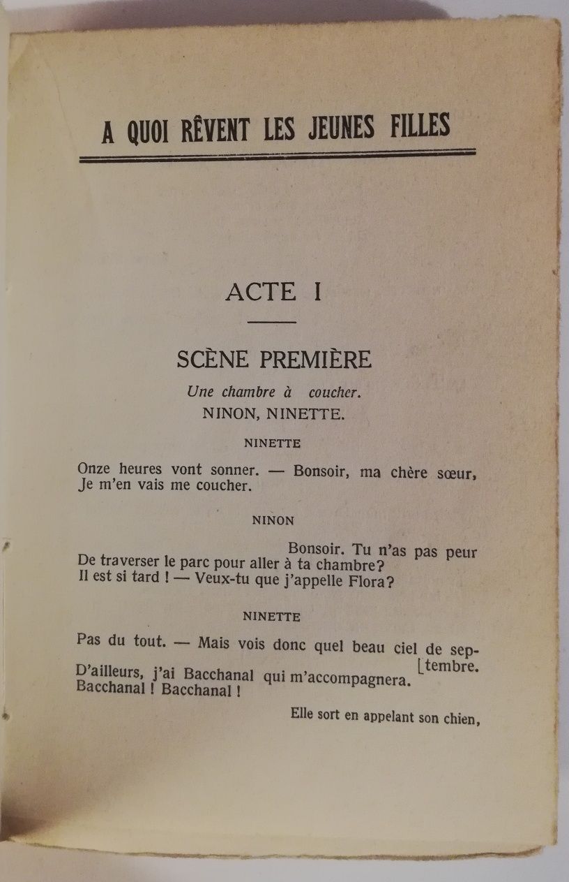 Carte rară A. de Musset - A Quoi Revent les jeunes filles - cca 1920