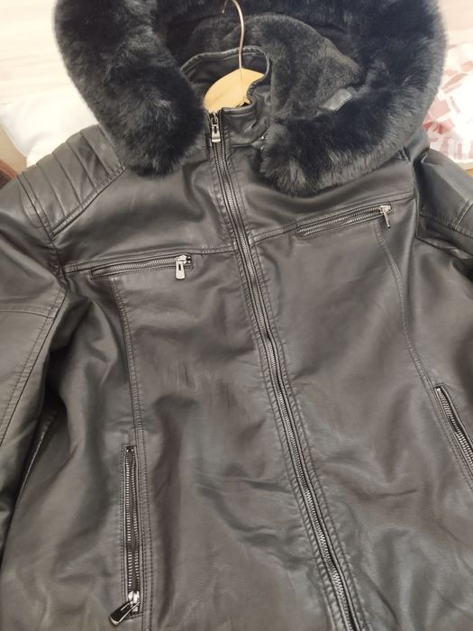 Мъжко яке от еко кожа много дебело подходящо за зимата