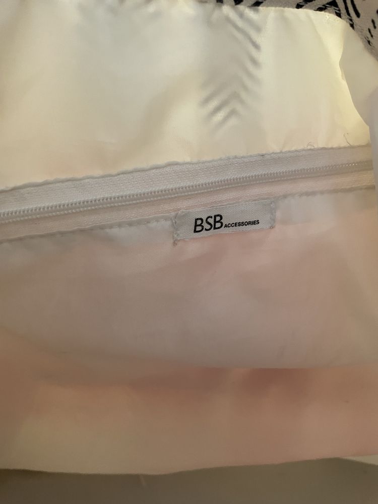 Чанта BSB - бежова с розов надпис