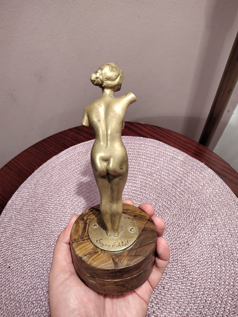 Veche statueta bronz semnata, nud