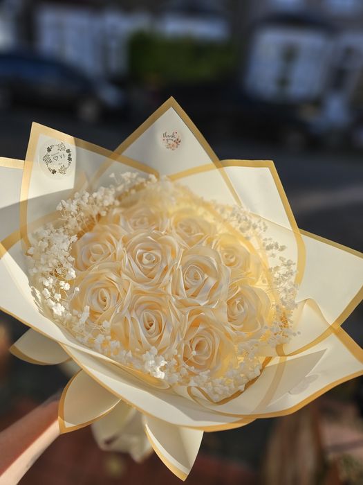 Satin flowers  handmade roses