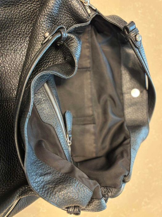 Дамска чанта Musette черна естествена кожа