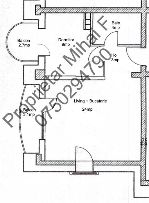 Studio (living + dormitor separat) – Nerva Traian – parcare inclusă