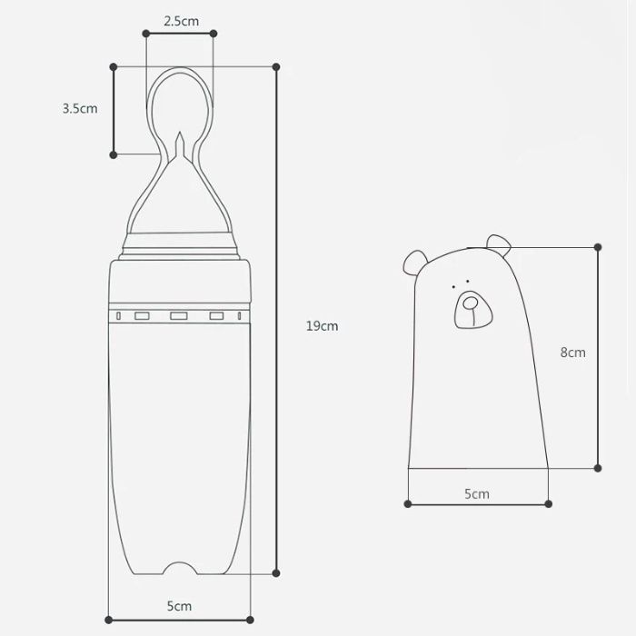 Biberon cu lingurita, in forma de ursulet - LITTLE TED'S PATH®