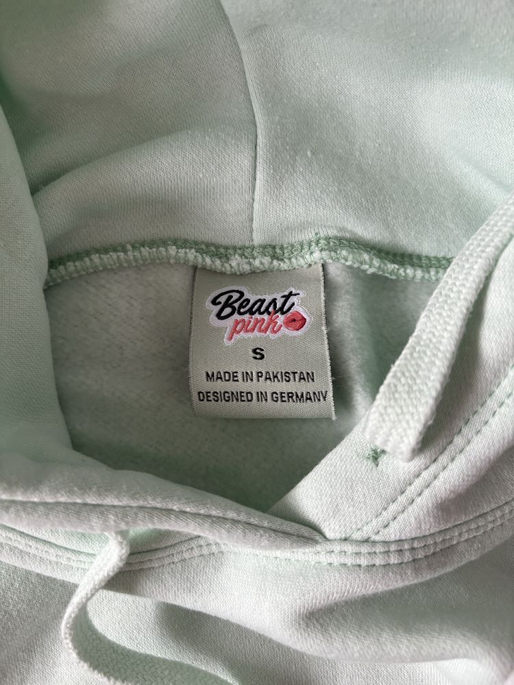 Дамски суичър Crop Mint BeastPink GymBeam