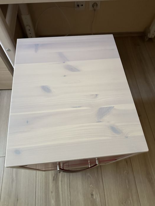 Birou lemn natural fleximo + dulap fleximo cu 2 sertare