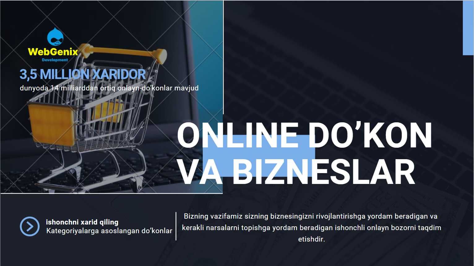 IT va dasturlash xizmati, online magazin saytini qurib berish xizmati.