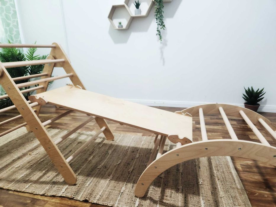 Pikler Triunghi Montessori catarare + rampa +semcerc+ perna, pickler