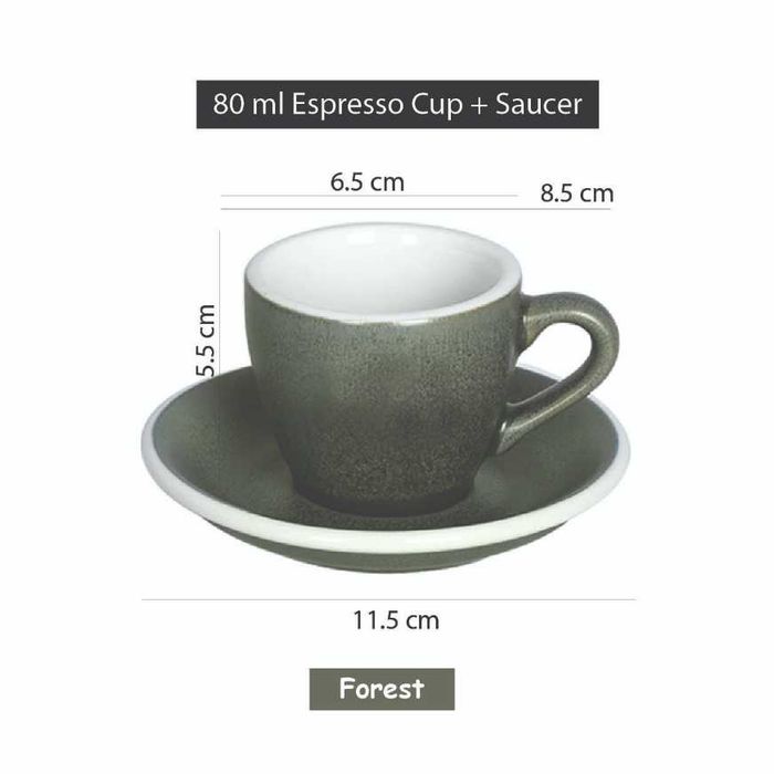 Loveramics Egg 80 ml Forest / Кофейная пара для эспрессо 80 мл