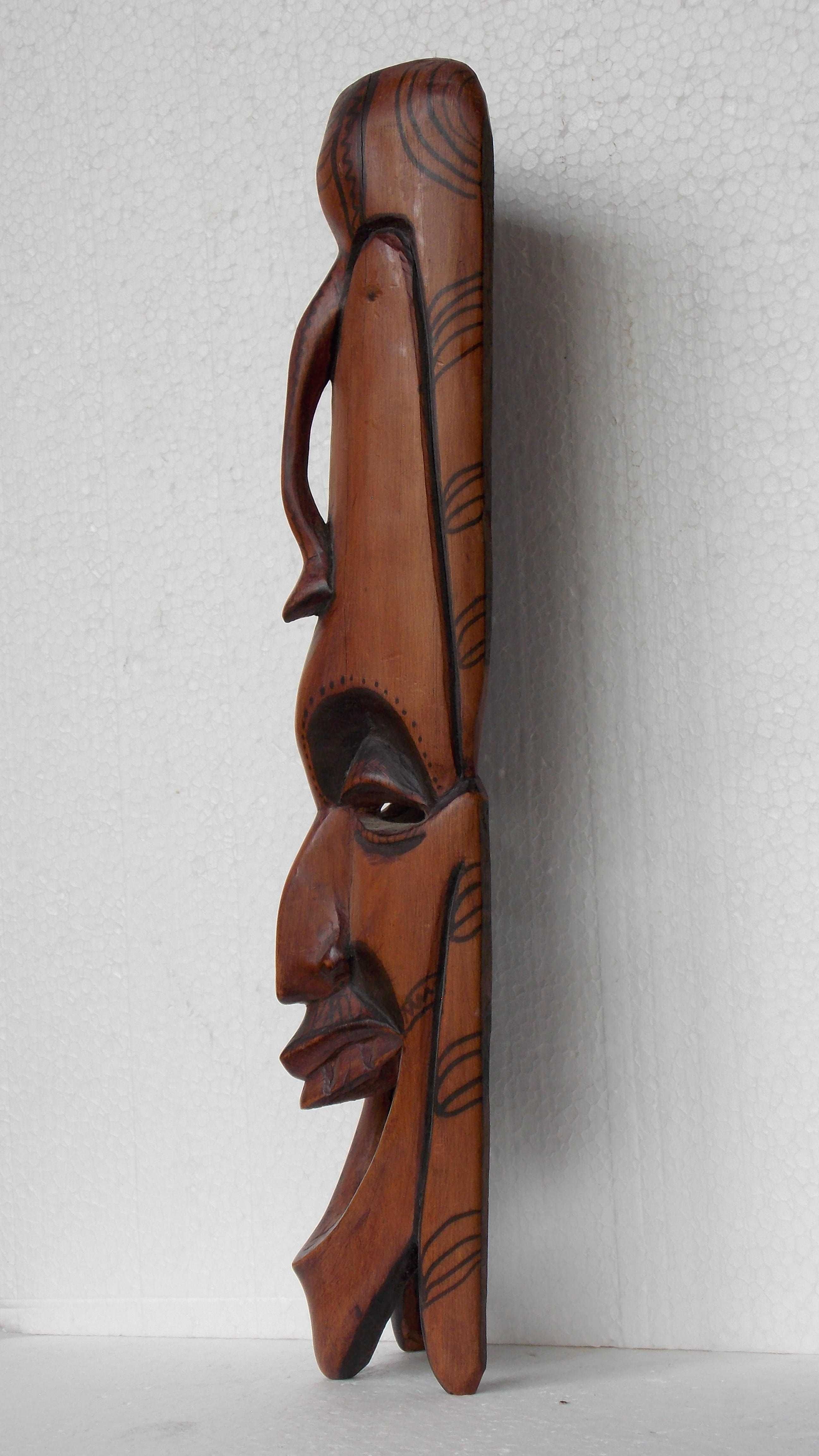 masca statueta 40 cm sculptura lemn arta decor handmade