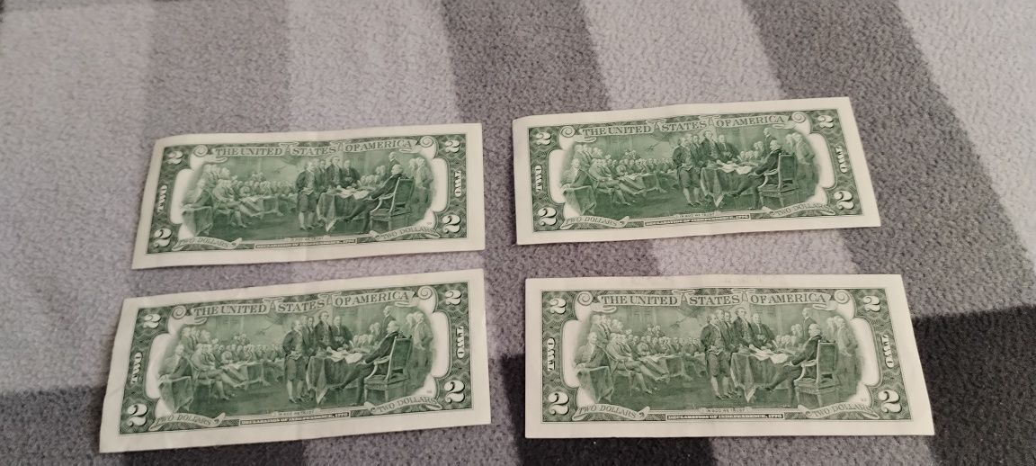 4 bancnote de 2 dolari usa