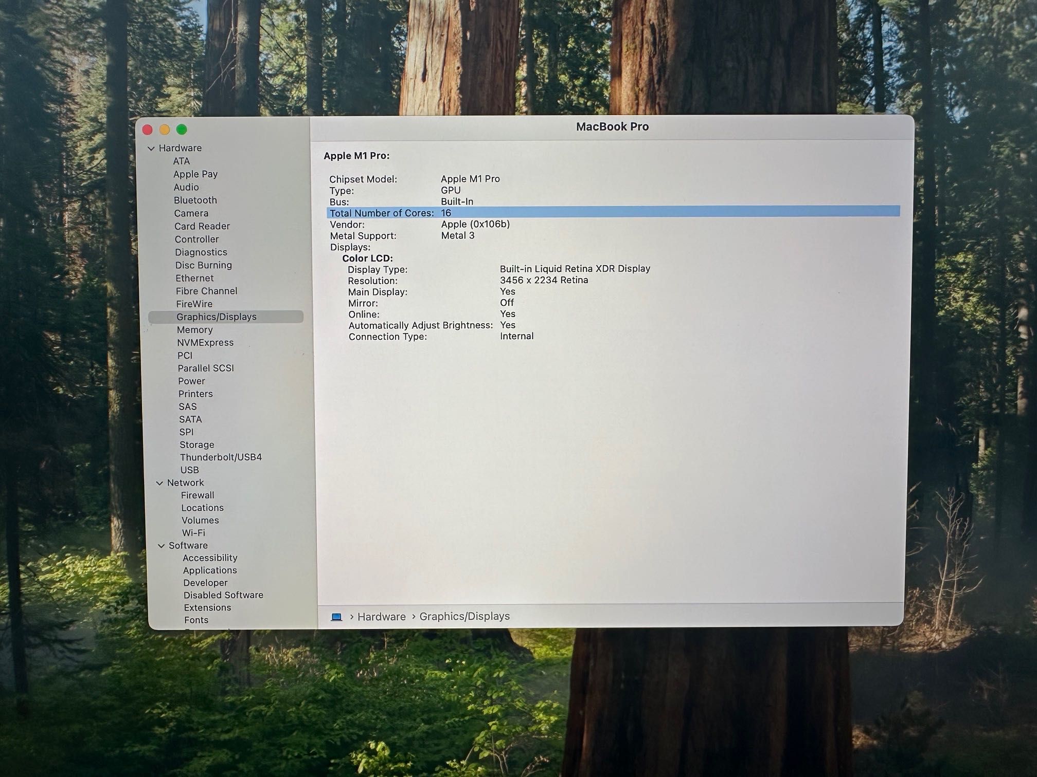 MacBook Pro 16" M1 Pro 10-CORE CPU, 16-CORE GPU, 32GB RAM, 1TB SSD