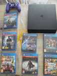 ps4 slim cu 8 jocuri + controler