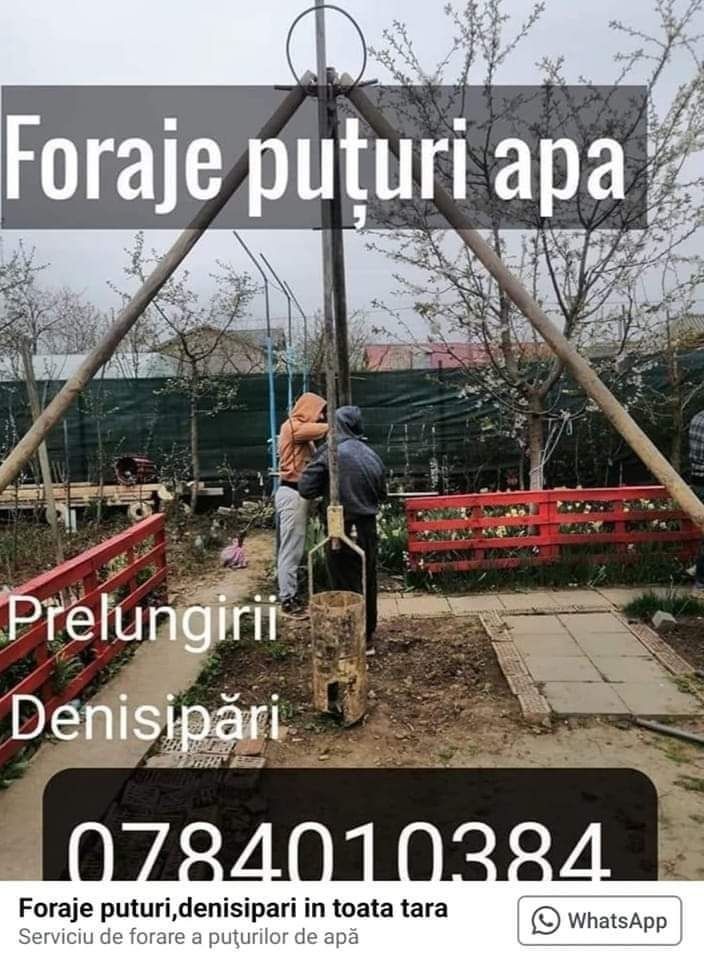 Foraje puturi apa denisipari prelungiri fantani .