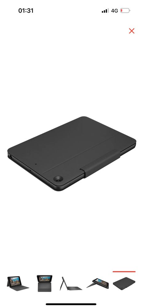 Клавиатура айпад  Logitech Rugged Folio черный