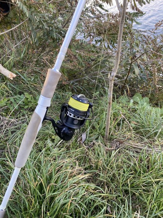 Lanseta  black cat wild catz spin si mulinete fin nor sportfisher 640