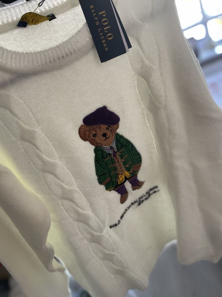 Дамски пуловер с мече Polo