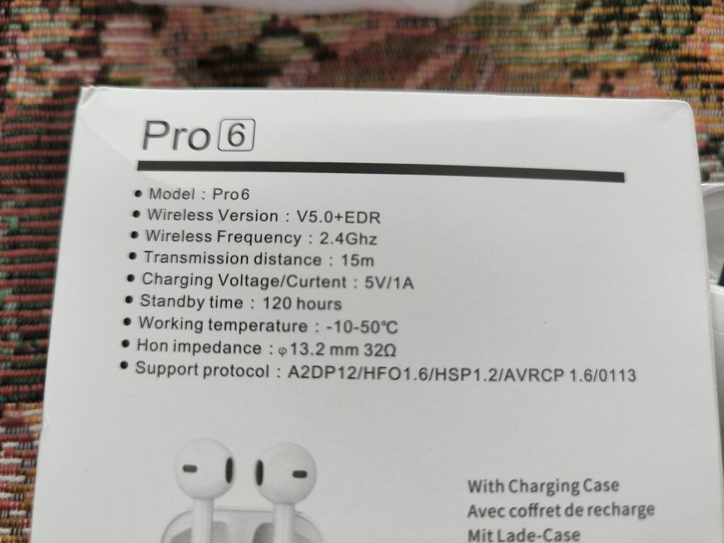 Безжични Bluetooth слушалки TWS PRO 6