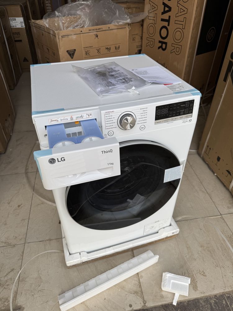 Стиральная машина LG 11 кг TW4V7EB1W AI DD TurboWash ThinQ ezDispense
