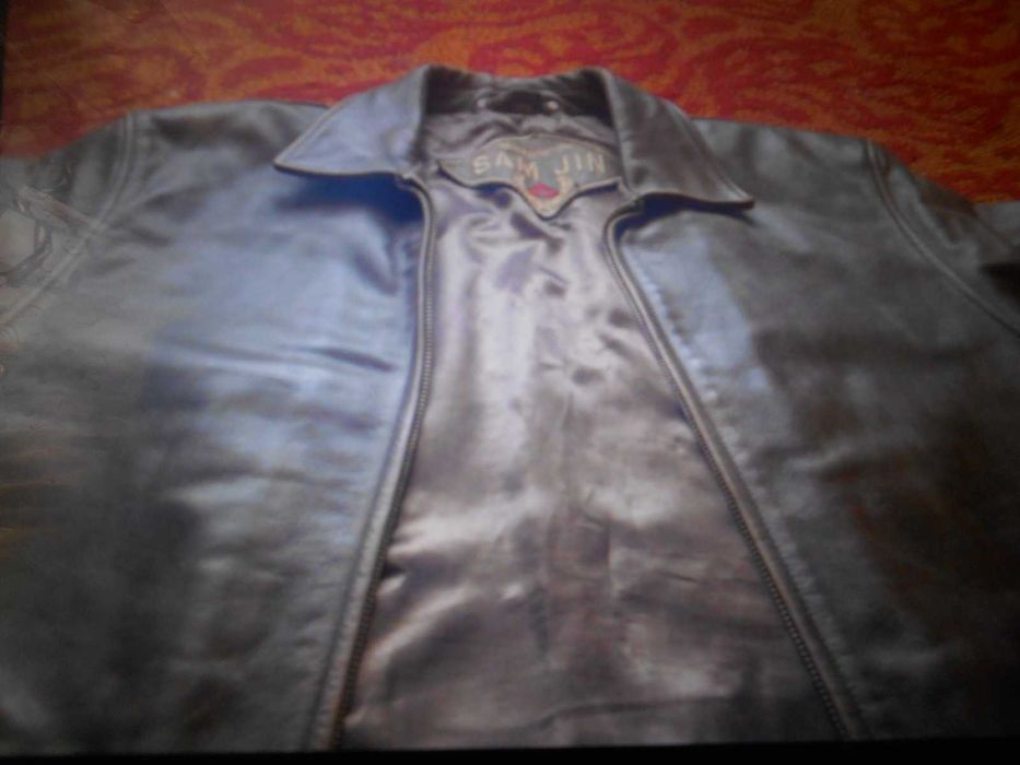Мужской Кожанный Куртка SAM JIN Юж.Корея.Б/у. Раз-52