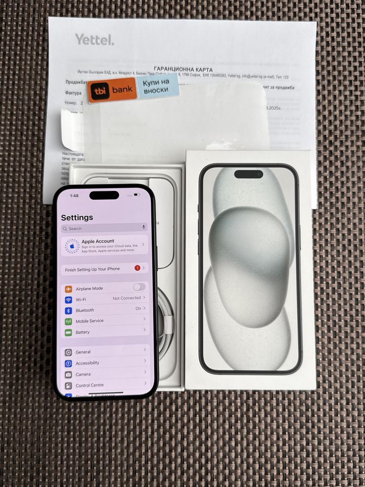 НОВ! /*ЛИЗИНГ*/ IPhone 15 128Gb Black / 36М Гаранция