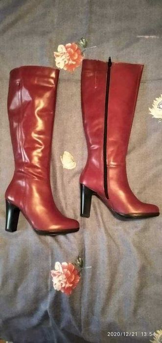 Cizme dama din piele, roșii, marca Rizzoli, mărimea 35, noi