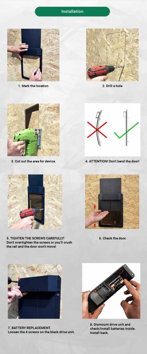 Автоматична алуминиева врата за кокошарник DOO-2 #379