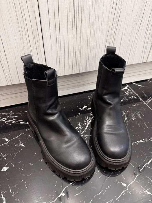 Кожаные , демисезонные сапоги