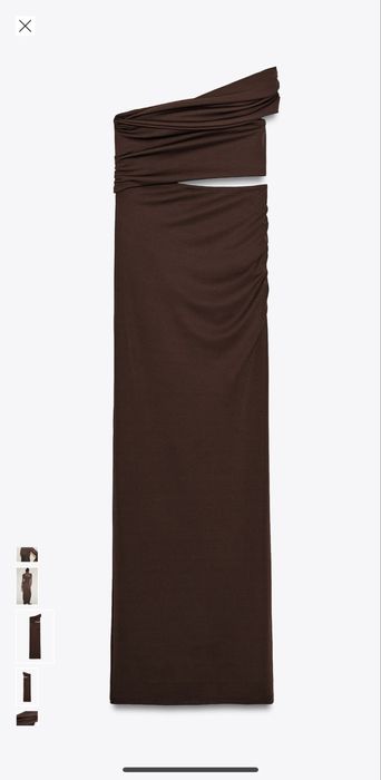 Изрязана кафява рокля на Zara