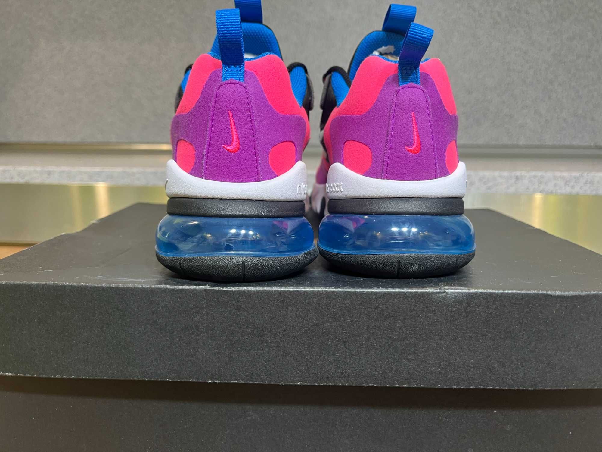 ОРИГИНАЛНИ *** Nike Air Max 270 React Black Hyper Pink Vivid Purple