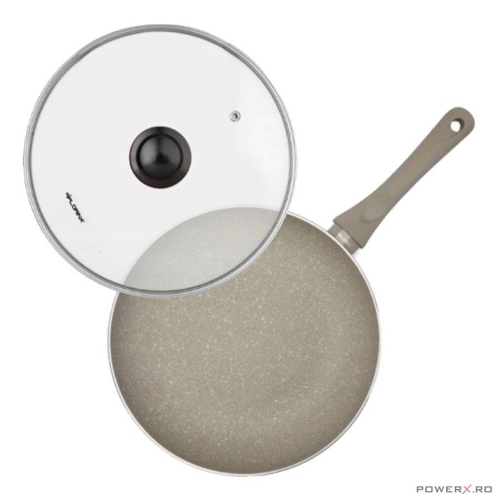 Tigaie din aluminiu cu invelis antiaderent, 28 cm, gri, Sandy Florina