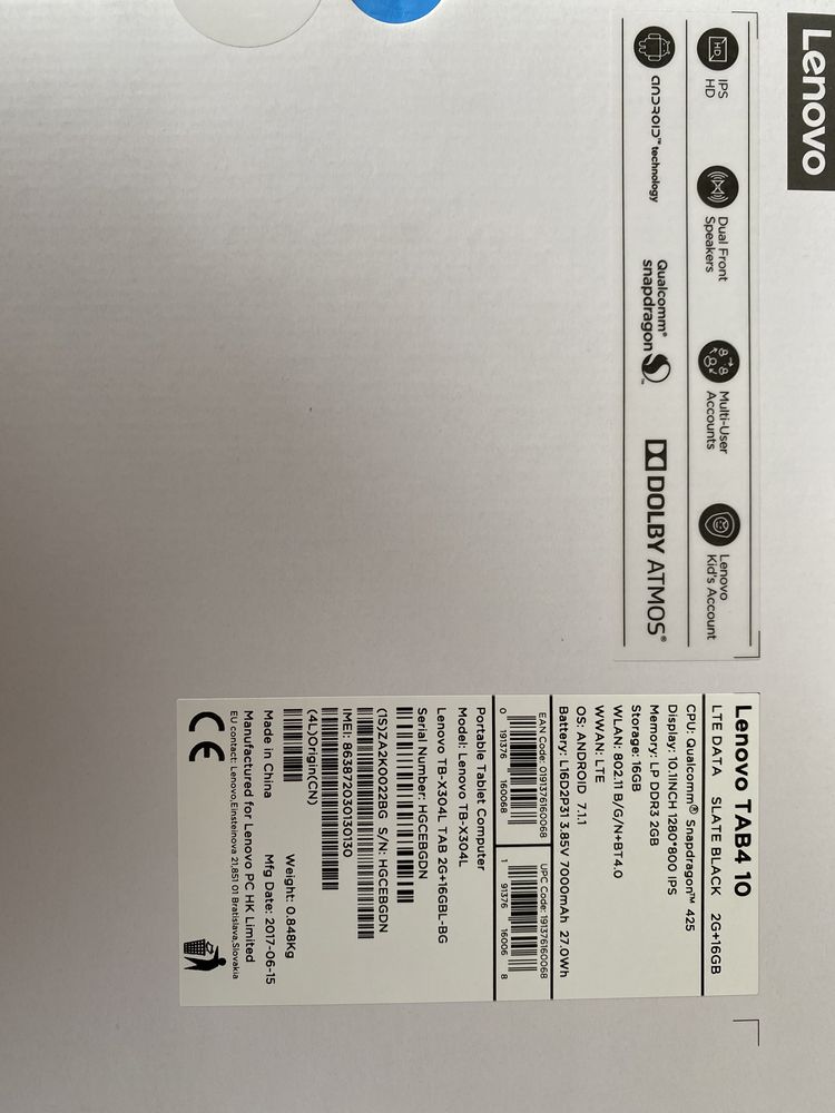 Lenovo TAB4 10, 16Gb, НЕработещ дисплей