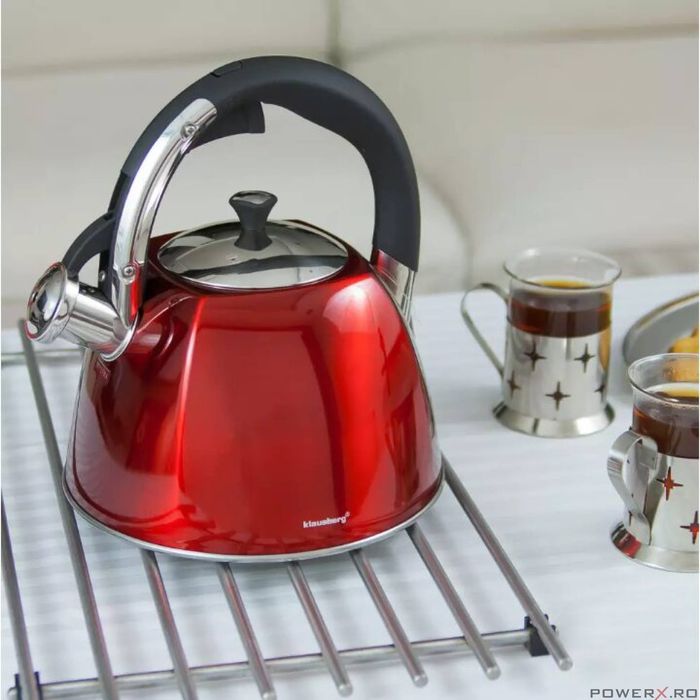 Fierbător tradițional cu fluier fabricat din inox, ceainic 3 litri,