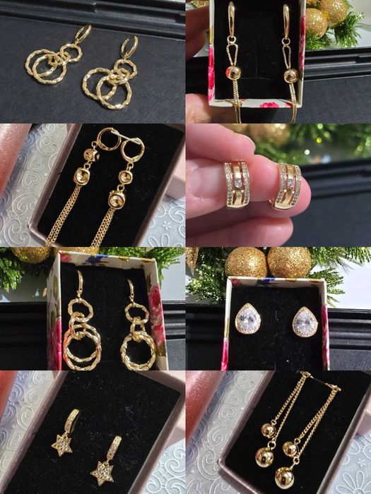 Cercei placati cu aur 14 karate