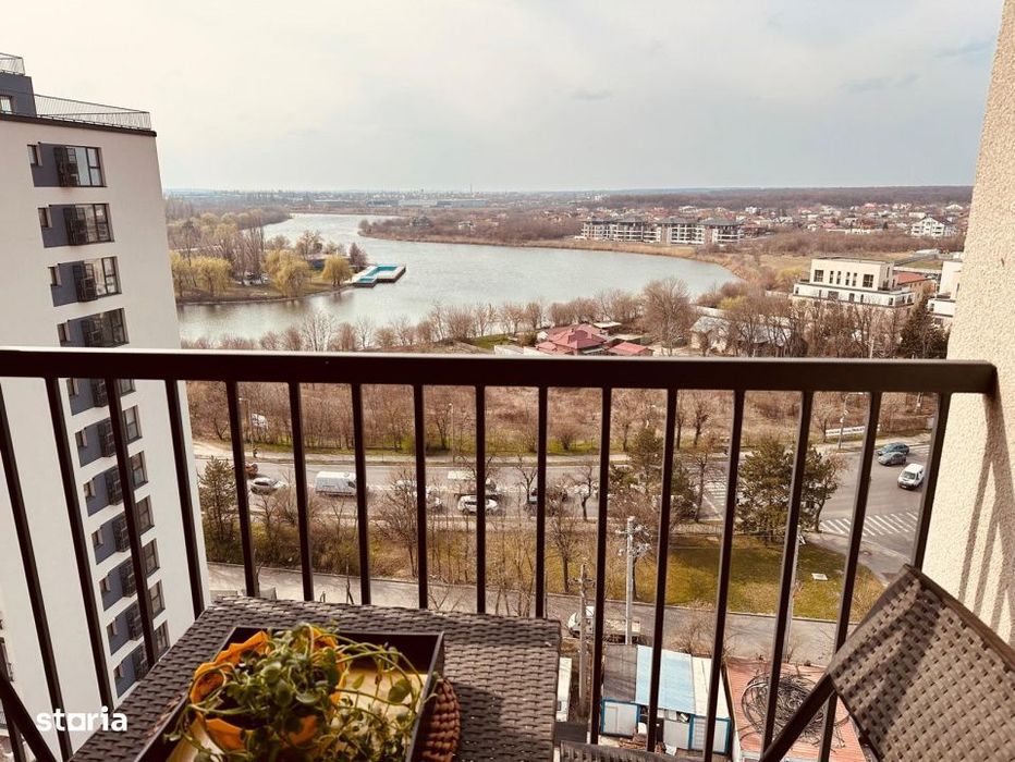 Apartament mobilat cu vedere lac + parcare subterana Sisesti Metrou 8'