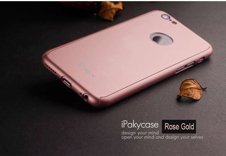 Husa 360º iPaky pentru iPhone 6/6SPLUS cu folie de protectie-Rose Gold