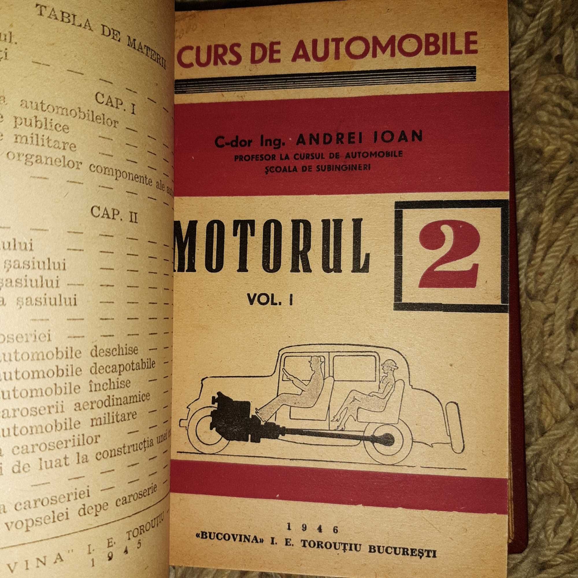 Curs de automobile 1946 autor Comandor Inginer Andrei Ioan