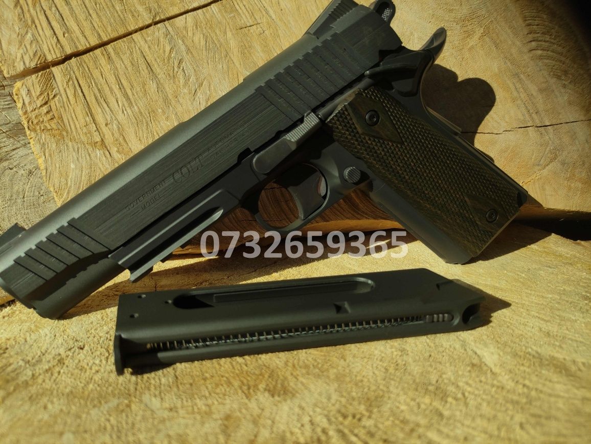 Promotie Colt 1911 FullMetal CO2 PistolAirsoft original +cadouCO2+bile