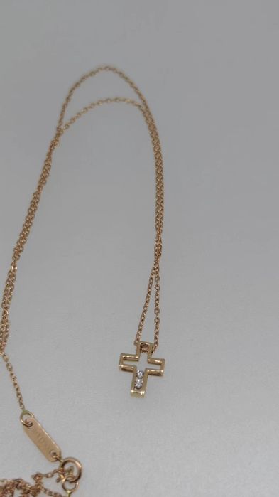 Lanț aur roz 14k 2.08gr cu 2diamante Marca Teilor (r)