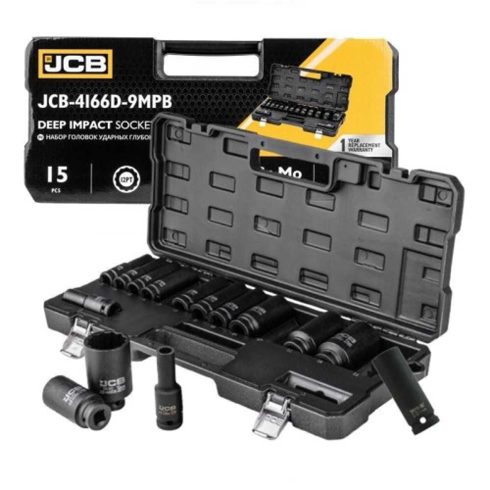 Комплект дълбоки ударни вложки 12-стенни 1/2" (10 – 36 мм) 15части JCB
