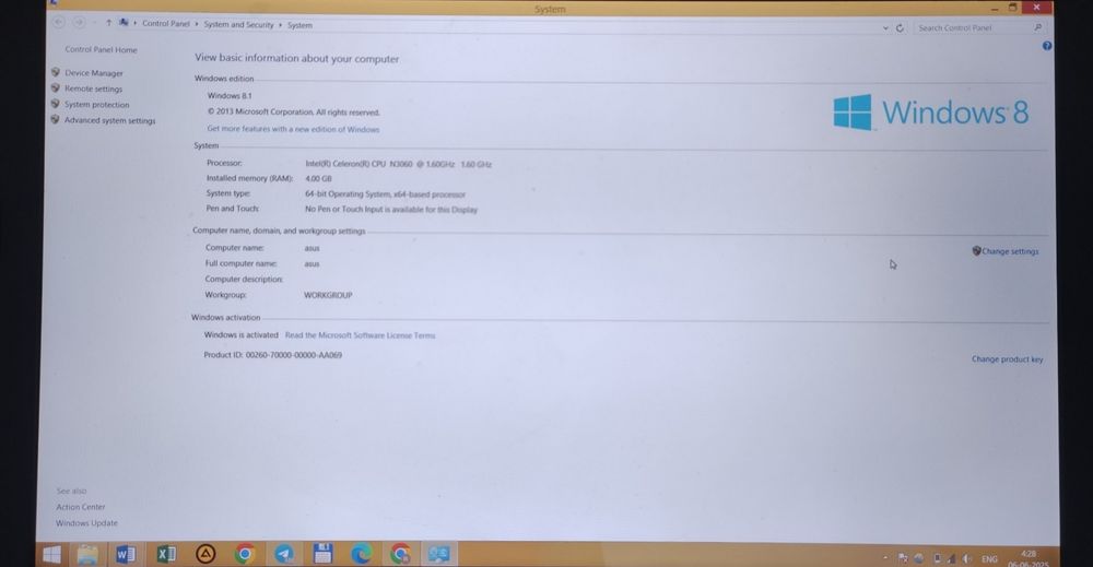 HP intel celeron N3060 4/500gb xotira