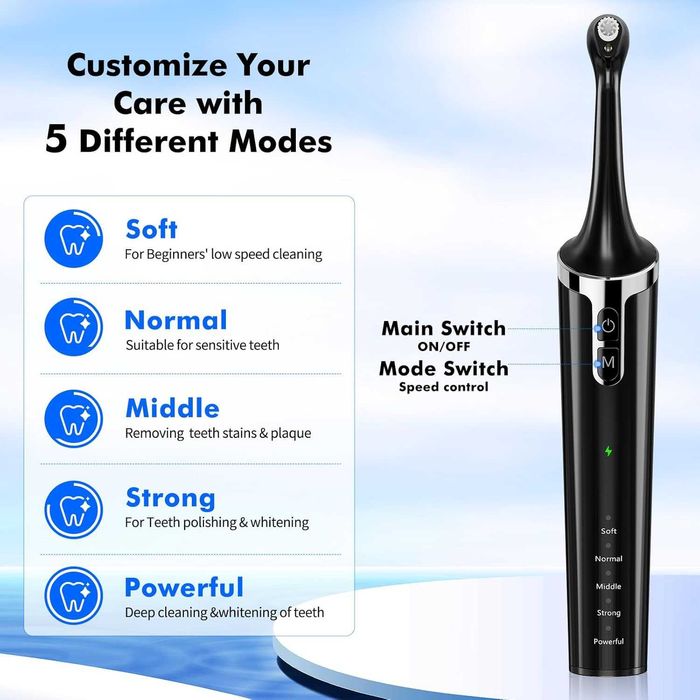 Електрическа машина за полиране на зъби Hapycat, 5 скорости, 6 глави