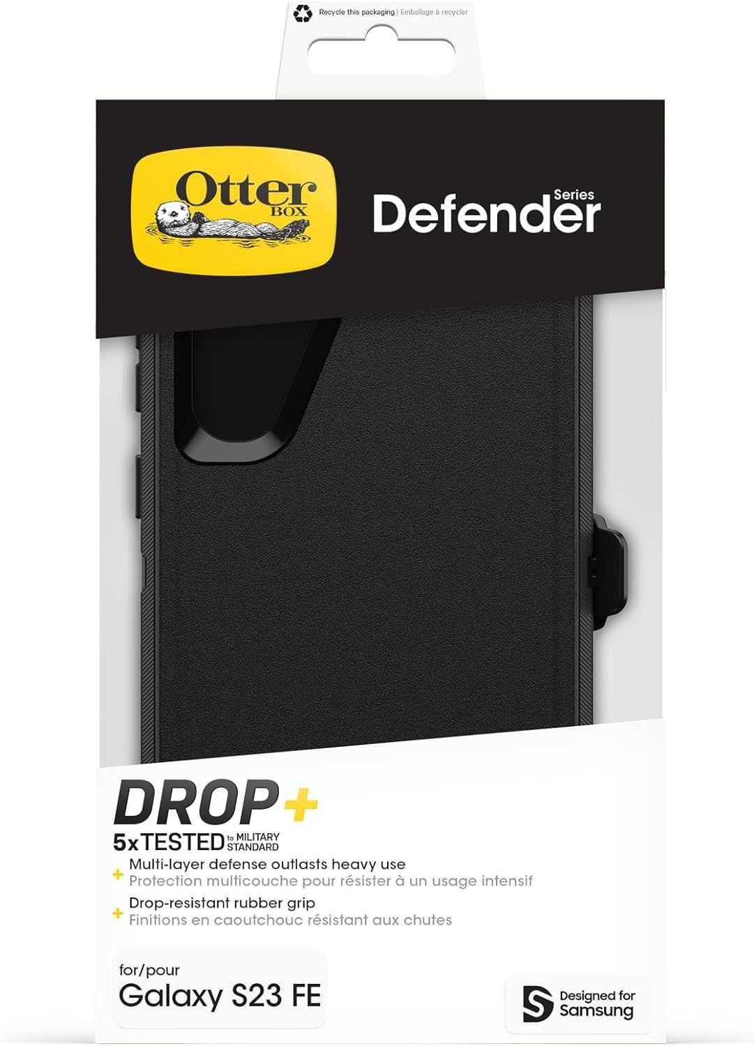 Калъф OtterBox Defender за Samsung Galaxy S23 FE, ултраздрав, черен