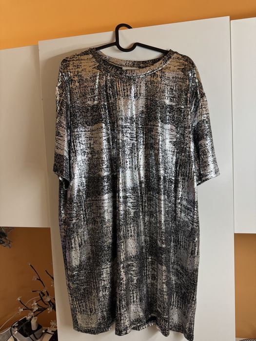 Туника-тип тениска в сребристо