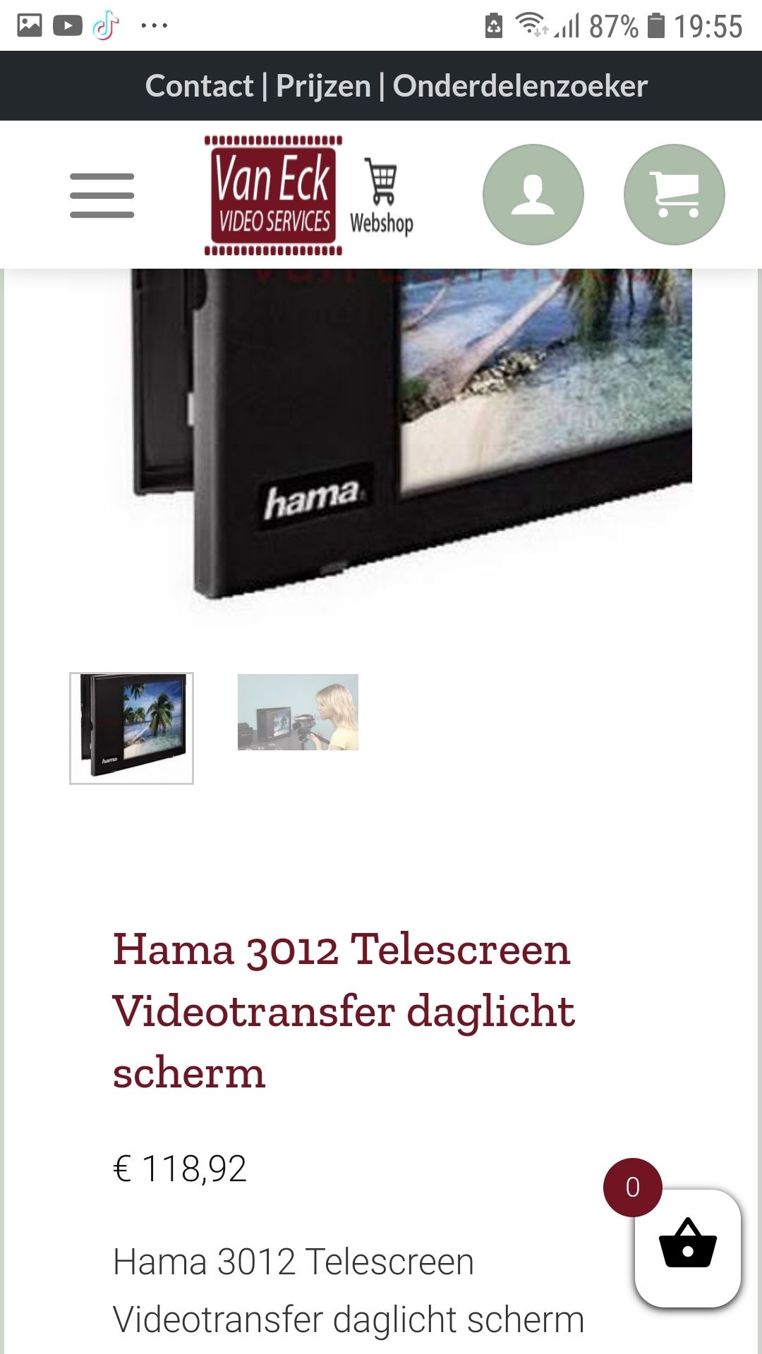 Ecran telescreen, ecran de transfer video Gama model 3012 Germany