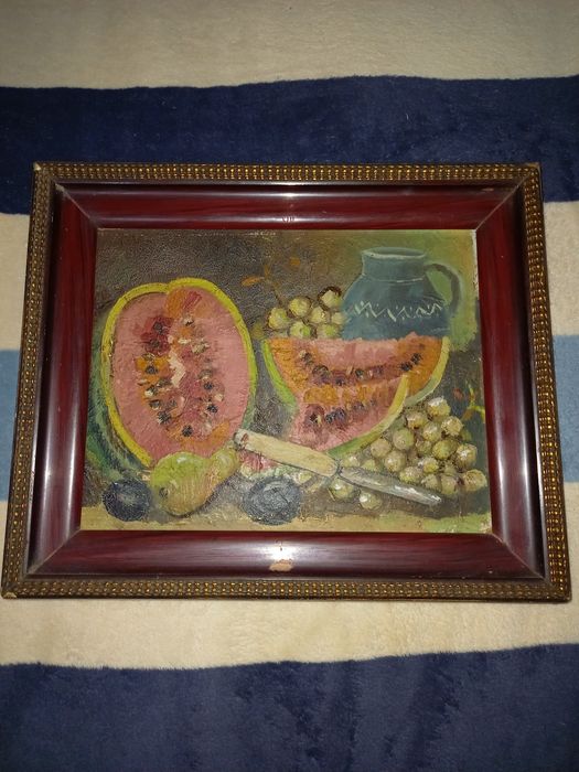 Pictura veche pe mucava