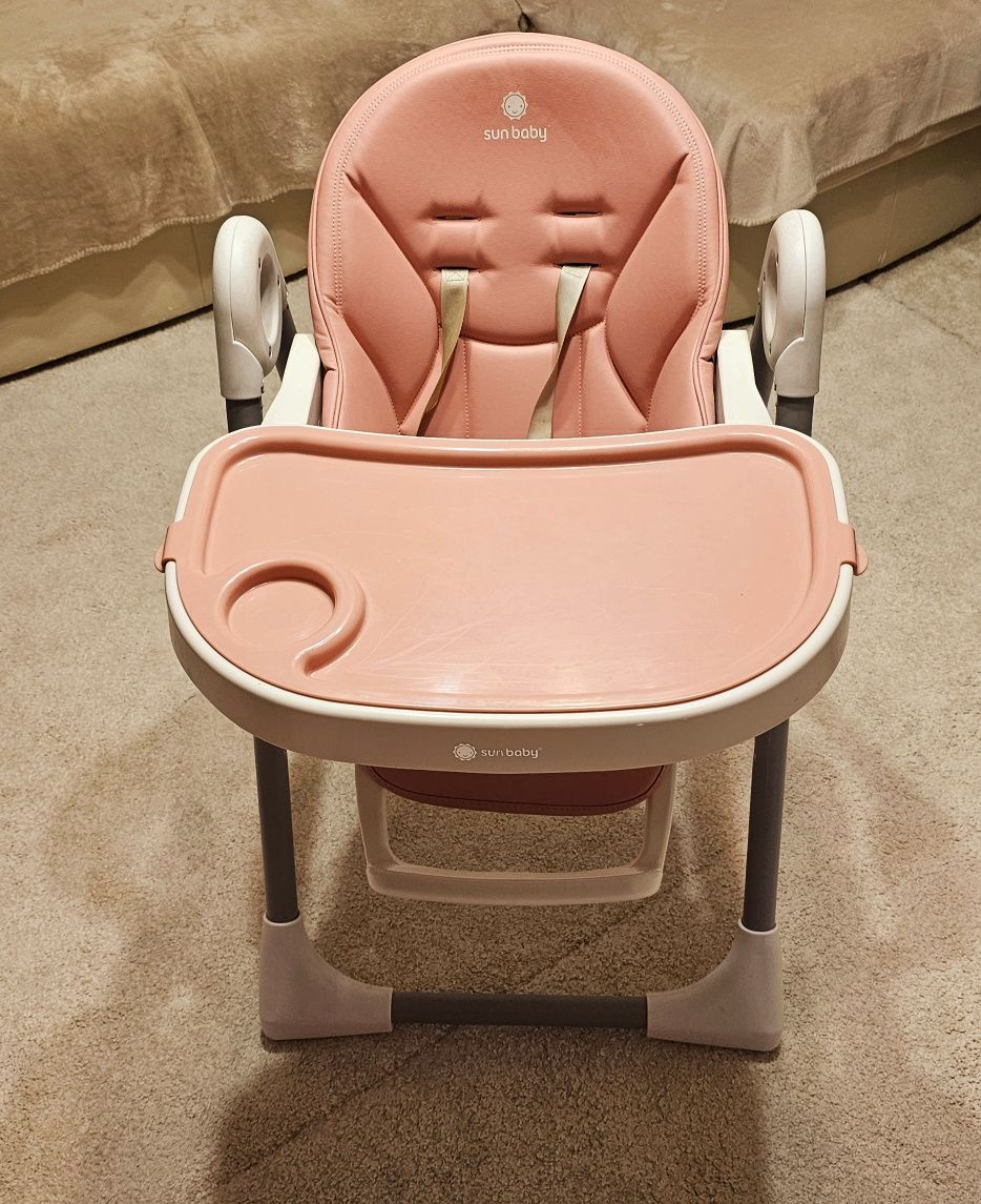 Scaun de masa bebe multifunctional Sun Baby roz