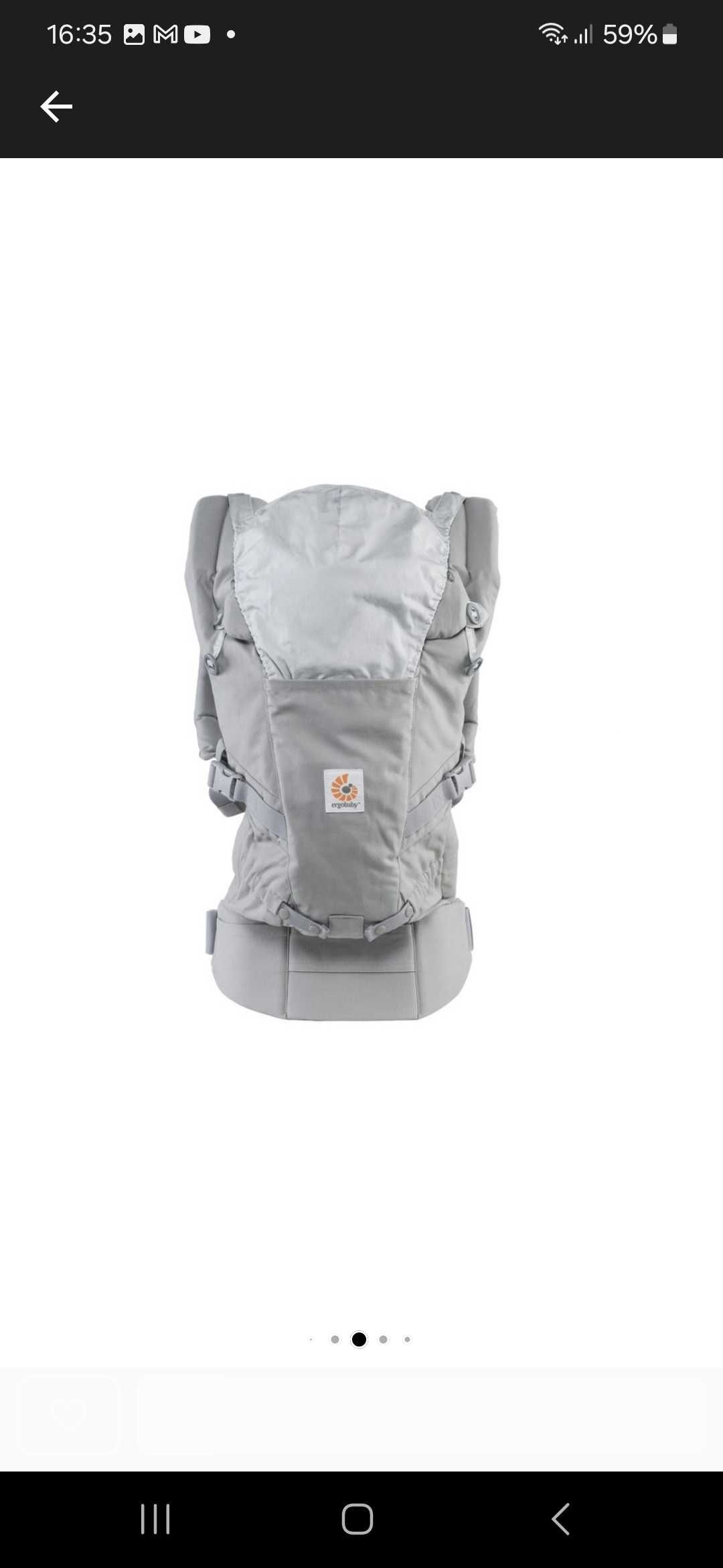 Marsupiu Ergobaby Original Adapt Grey - pana la 20 kg